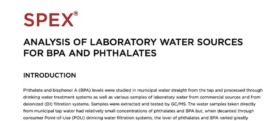 Thumbnail image of Analysis of Laboratory Water PDF